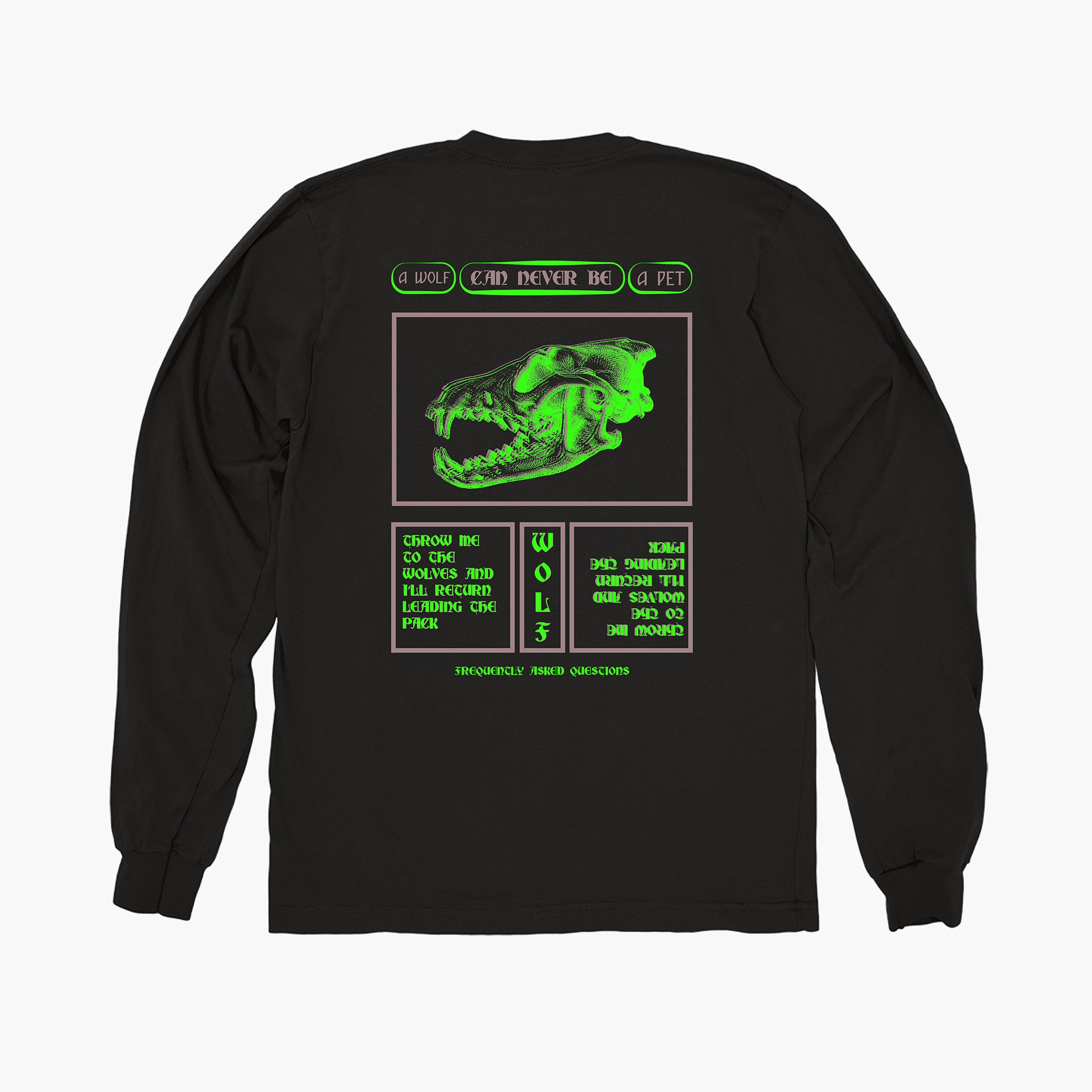 Wolf Skull Long Sleeve T-Shirt - Frequently Asked Questions